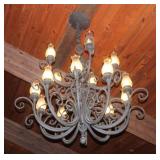 Custom  Wrought Iron Chandelier, 15 Lights