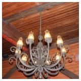Custom  Wrought Iron Chandelier, 10 Lights