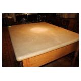 Wood Framed Stone Top Table w/(4) Drawers,
