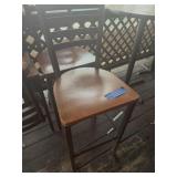 (8) Bar Chairs, Metal Base Wood Seat