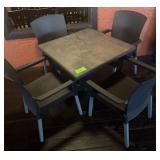 Resin Patio Table with (4) Resin Chairs