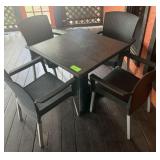 Resin Patio Table with (4) Resin Chairs