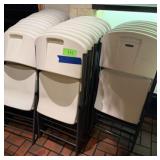 (31) Lifetime Hard Plastic Folding Chairs