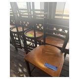 (8) Bar Chairs, Metal Base Wood Seat