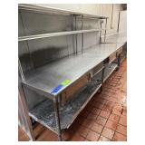120" Stainless Steel Table w/Over-Shelf
