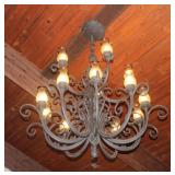 Custom  Wrought Iron Chandelier, 15 Lights