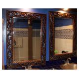 (2) Carved-Wood Framed Mirrors, Frames Approx. 33"