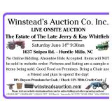 June 14th 9:30am Live Onsite Auction - Jerry & Kay Whitfield (Deceased) Estate - Bushy Fork, NC