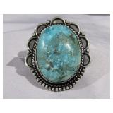 Turquoise & German Silver Sz 8