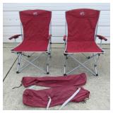 2 Burgundy Bass Pro Shop Camping Chairs