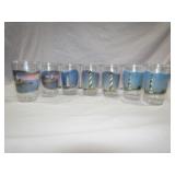 7 Lighthouse Plastic Glasses 5 1/2" T