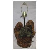 Plaster Basset Hound Lamp 24" T No Shade