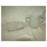 2 Pc Cut Glass Left 8" Dia