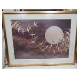 Moon & Bird Print In Frame 29" x 38"