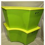 2 Stackable Plastic Storage Tubs