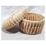 Small Straw Basket 3 1/2" T x 7" Dia