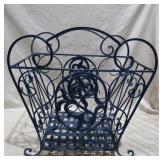Blue Metal Basket 17 1/2" T x 17" W