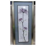 Purple Floral Print In Frame 32" T x 14" W