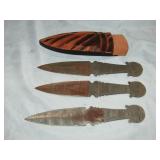 MHS Cutlery Damascus 3 Throwing Knives 8"