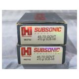 Subsonic 45-70 GOVT 410 gr SUB-X 40 Rds Total