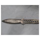 MHS Cutlery Damascus Throwing Knife 9"