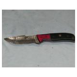 MHS Cutlery Damascus Knife w/ Green & Red Handle