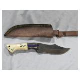 MHS Cutlery Damascus Knife w/ Case 9"
