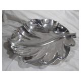 Metal Leaf Fruit Bowl 17" W