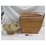 2 Picnic Baskets Left Has Wear