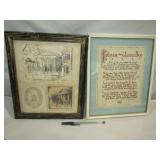 2- Vintage Framed Prints
