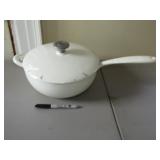 Heavy Mario Batali Enameled Cast Iron Covered Pot