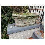 2 Concrete Planters 12" x 32" Heavy Bring Help!!