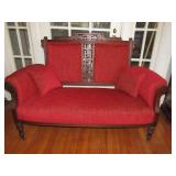 Red Victorian Settee 37" x 56" W x 24" D