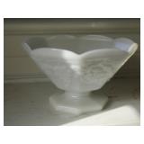 Milk Glass Bowl 5" T x 9"