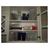 Cupboard Of Glasses & Misc