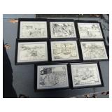 8 Nancy Compton Tobacco Prints Some Signed