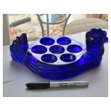 Cobalt Blue Egg Plate