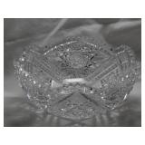 Cut Glass Bowl 3-1/2"T x 8"W Has Chip On Top