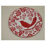 Pier One Imports Red & White Bird Plate 8 1/2" Dia