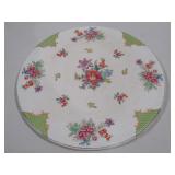 Floral Platter Has Crazing 12" Dia