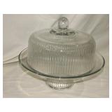 Glass Cake Plate 10"T x 13"W