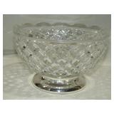 Crystal Footed Salad Bowl 5 1/2" T x 9" Dia