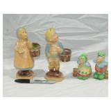 4 Pc Vintage Figurines Some Have Chips