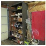 Shelf & Contents in Corner of Shed