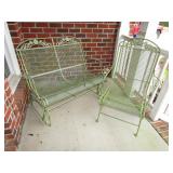 Metal Glider & Chair Left 36" T x 46" W