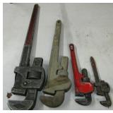 4 Pipe Wrenches Left 24"