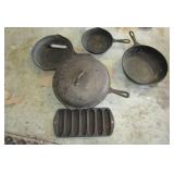 5 Cast Iron Pans