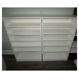 2 White Bookshelfs Both 48" T x 28" x 12"