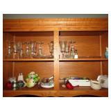2 Shelves Of Glass & Misc