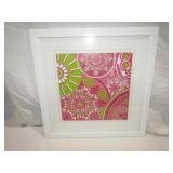 Pink & Green Print in Frame